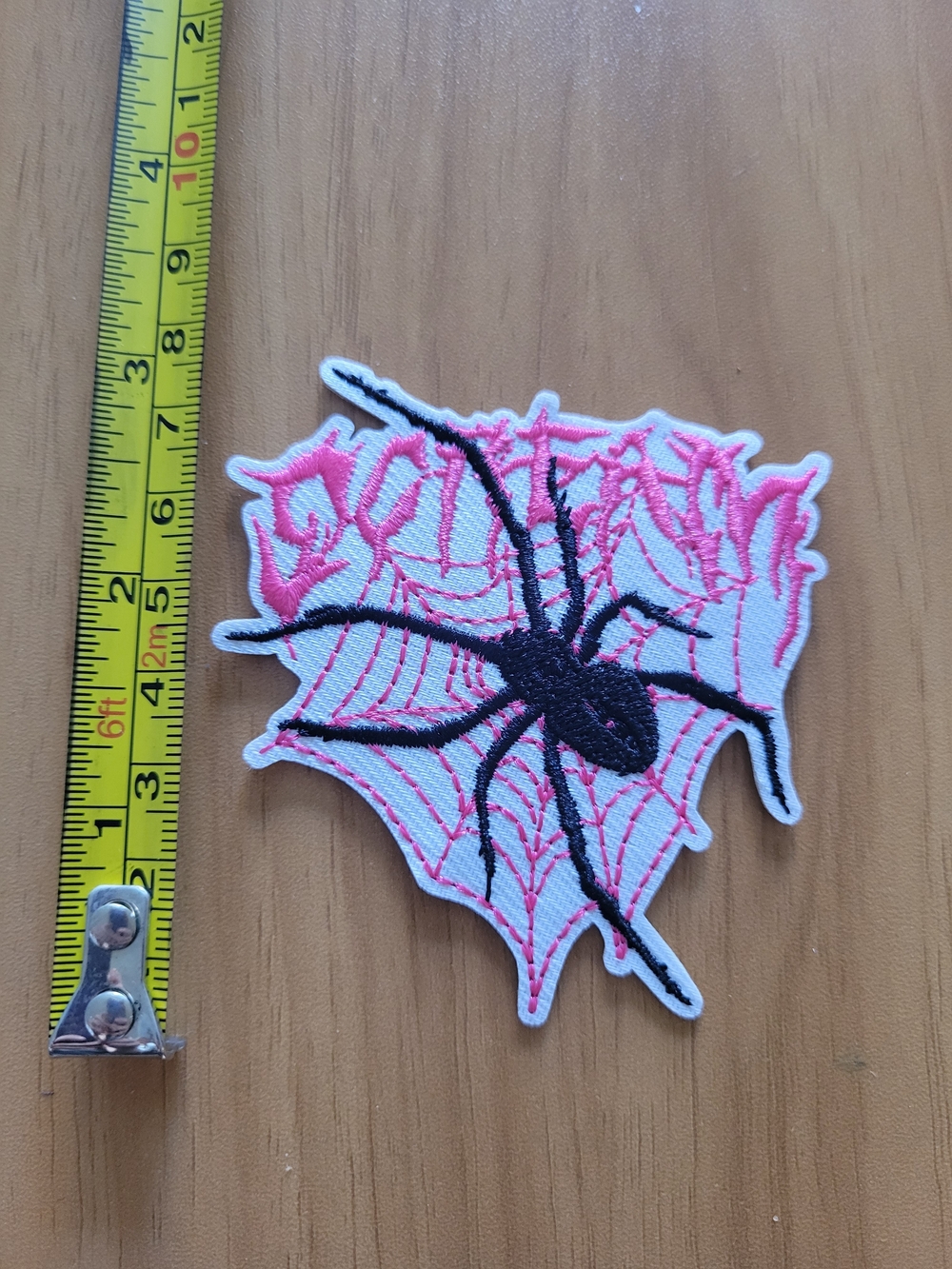 🎃BUY 2 GET 1 FREE🎃Embroidered Pink & Black Spider Web Iron-On Patch